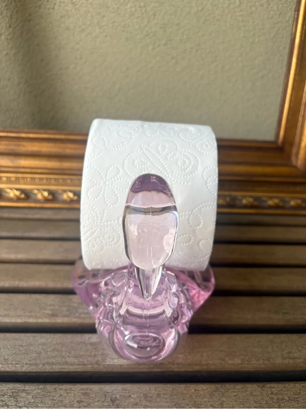 Pink Acrylic Swan Sculpture - Elegant Home Art Accent